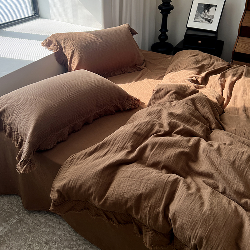 美拉德A类母婴皱皱纱床笠四件套