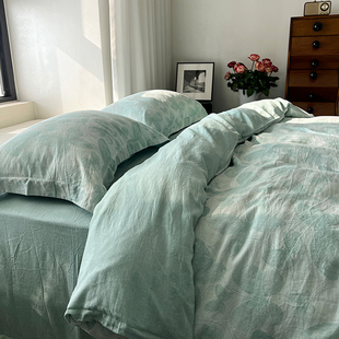 天丝色织提花蝴蝶盛开四件套亲肤裸睡莱赛尔纱线被套床单四季床品