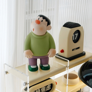 蜡笔小新胖虎手办车载摆件入户玄关鞋柜电视柜装饰品卡通公仔礼物