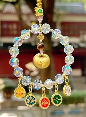 新款五路财神爆闪新中式包挂