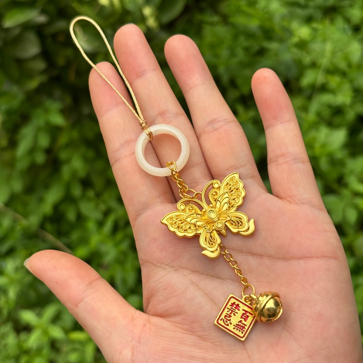 寺庙百禁忌手机链挂件金碟宫铃跑环手机链跑环指环扣吊坠款钥匙扣