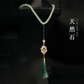 仿珍珠女小众轻奢算盘男毛衣链 项链爆款 新中式 葫芦吊坠长款