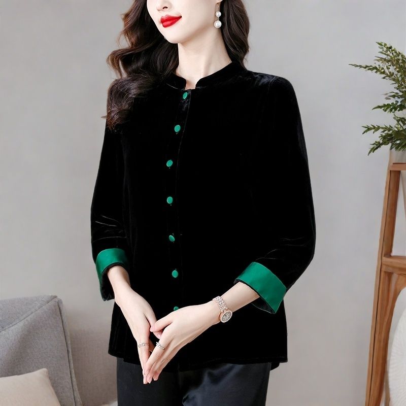 新中式国风妈妈丝绒外套2007