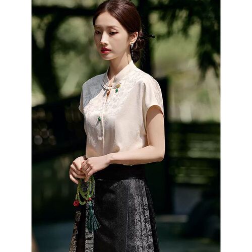新中式盘扣衬衫女夏季新款1130