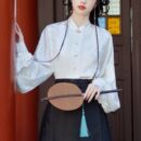 上衣衬衫 古风改良汉服唐装 春秋季 新中式 复古立领长袖 搭配马面裙