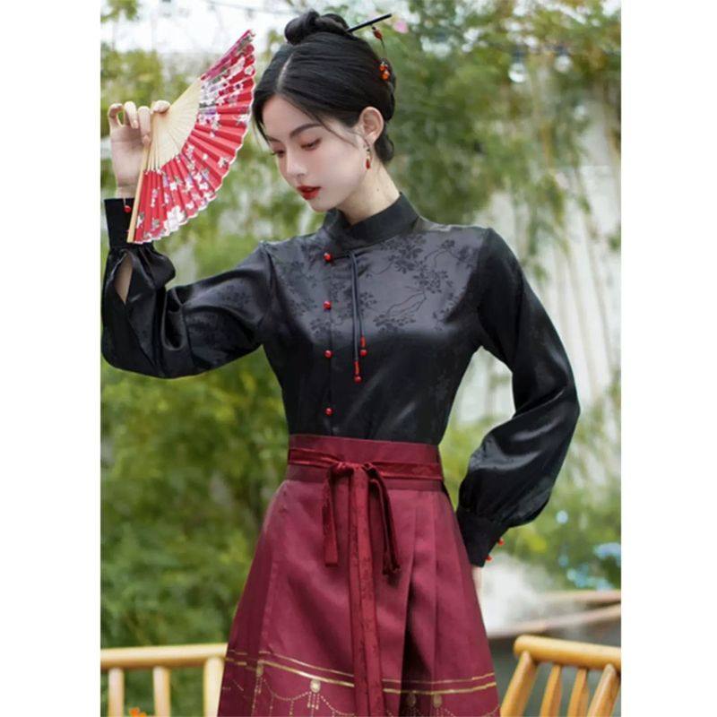 新中式国风立领衬衣长袖1138