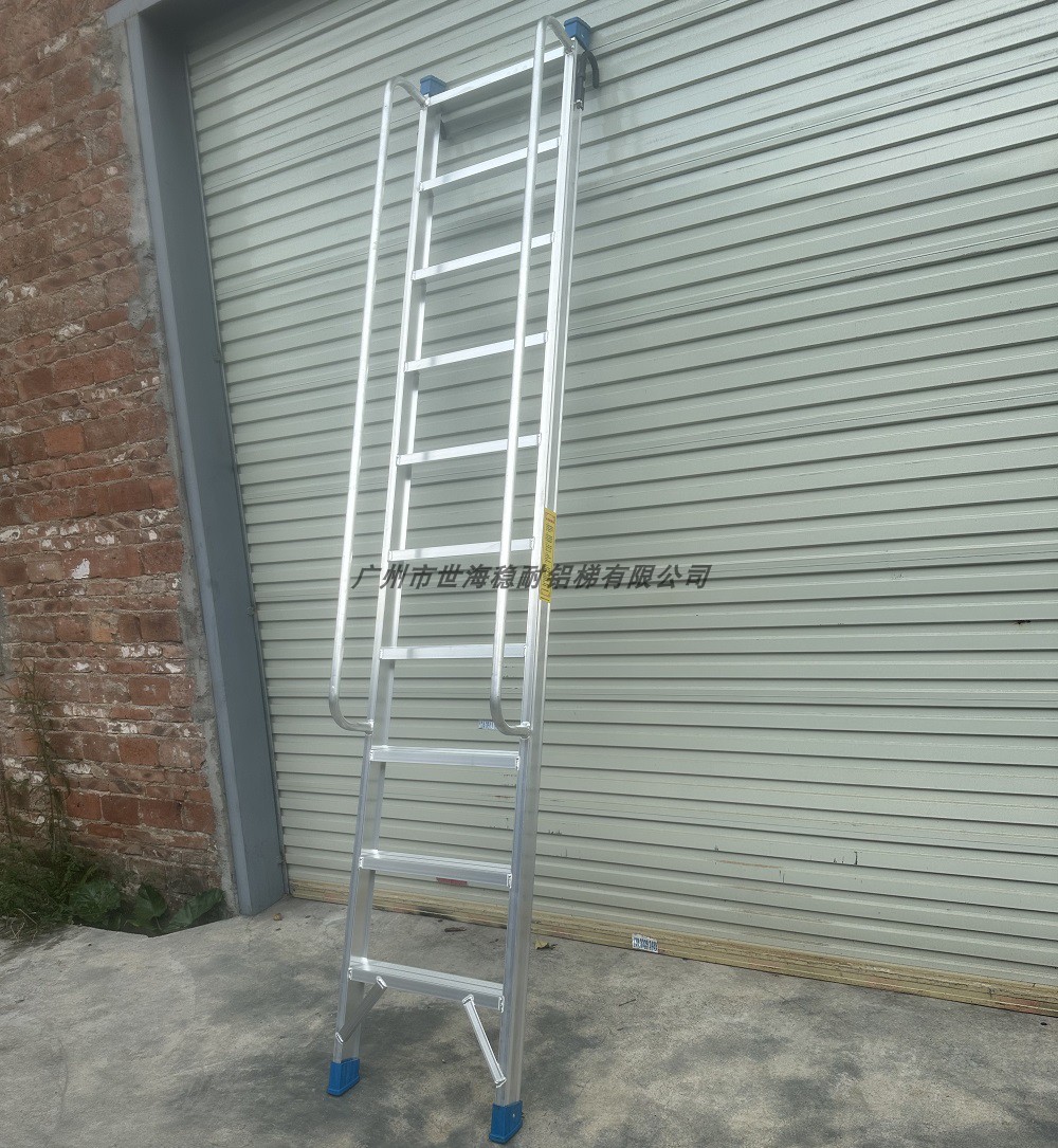 永光铝合金焊接防滑爬梯一字梯加厚梯子家用梯室内圆弧扶手踏步梯