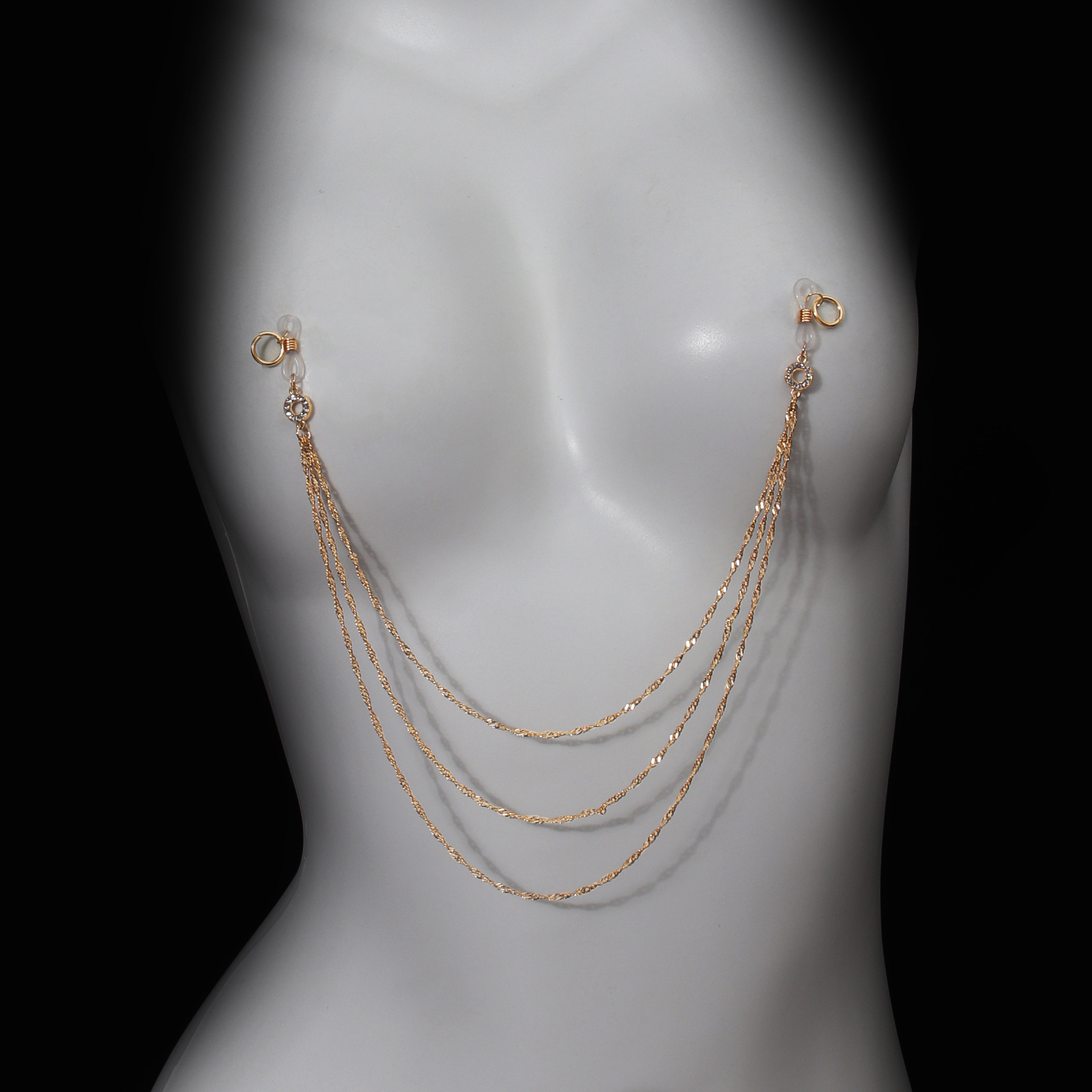 欧美跨境个性时尚多层流苏胸链乳链女情趣性感乳头链乳夹穿刺