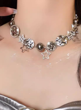 星星重工夸张项链女甜酷y2k朋克复古小众设计感配饰choker锁骨链