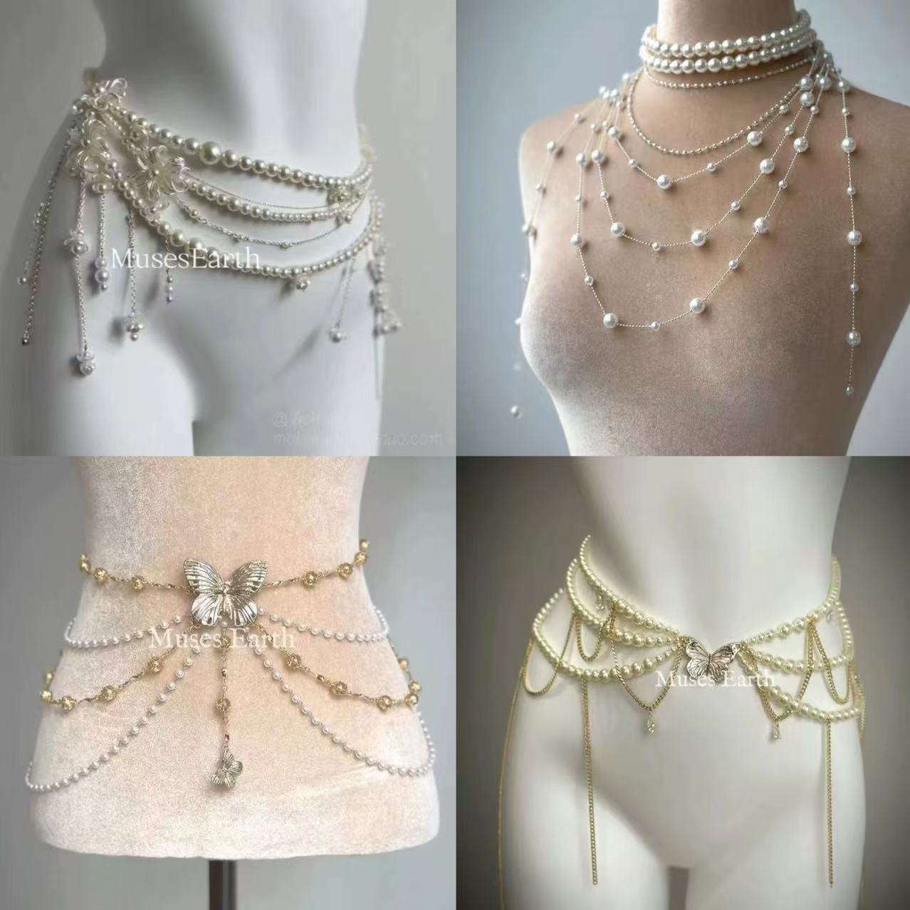 蝴蝶公主多层流苏腰链身体链法式小众轻奢高级感重工超仙项链