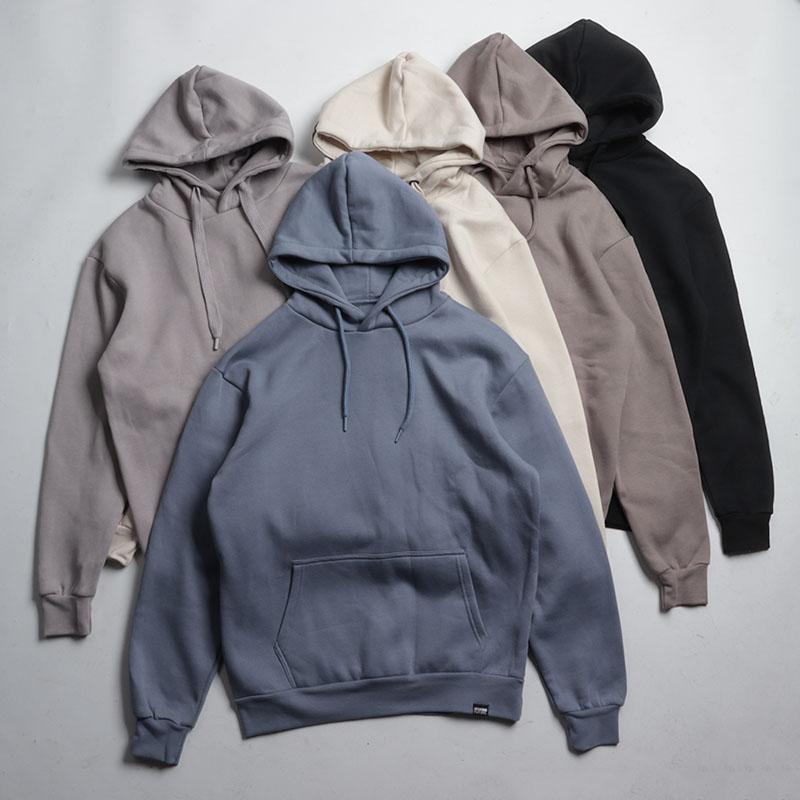 秋冬季加绒保暖连帽套头卫衣