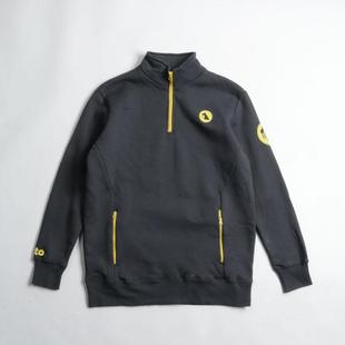 工作服!春秋款水洗棉加绒半拉链立领卫衣宽松休闲加大码打底长袖