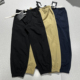 长裤 防风加绒保暖松紧腰宽松休闲束脚冲锋潮款 秋冬季 防水格子布