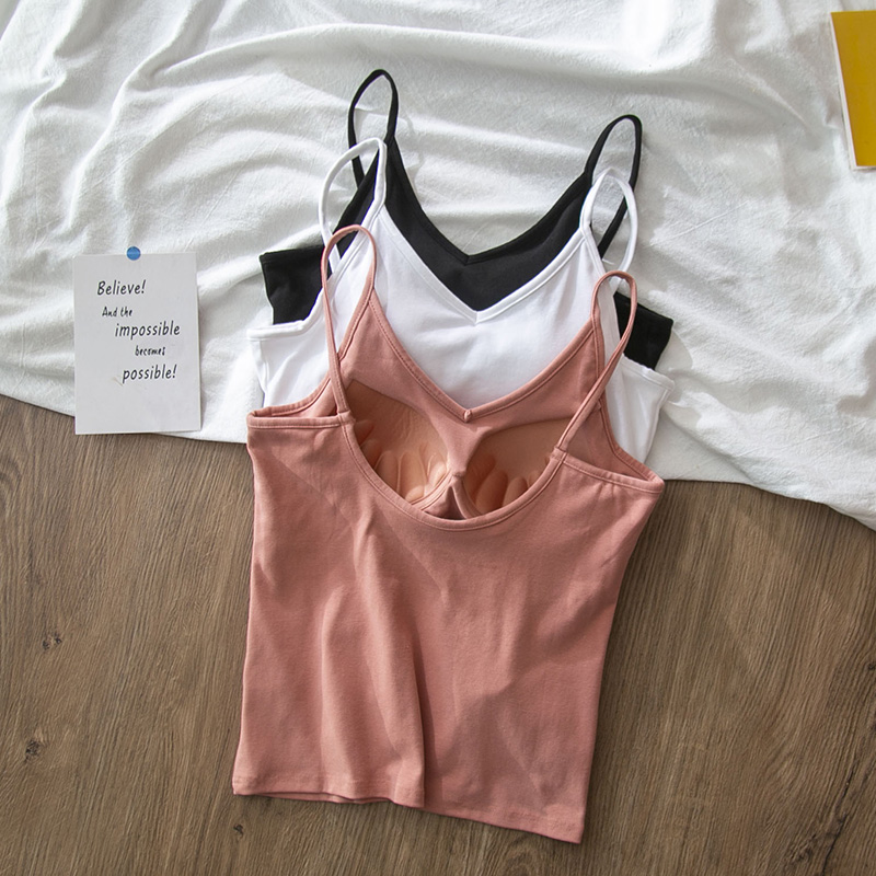 美背一体式文胸聚拢纯棉薄款吊带