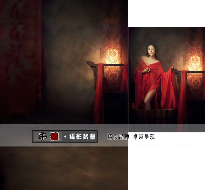 新款影楼盘子女人坊古装拍照主题背景 性感写真摄影背景布 美人吟