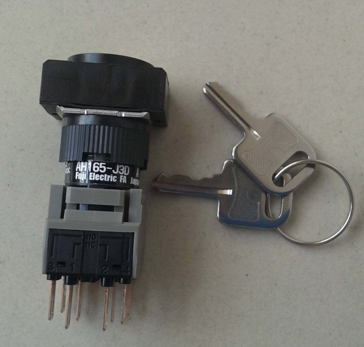 日本进口富士按钮开关3档手动复位旋钮ah164-jk3d33a 250v 5a