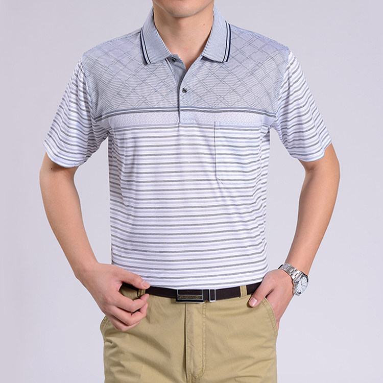 包邮中老年男装polo衫夏季短袖t恤中年男士商务翻领体恤衫爸爸装