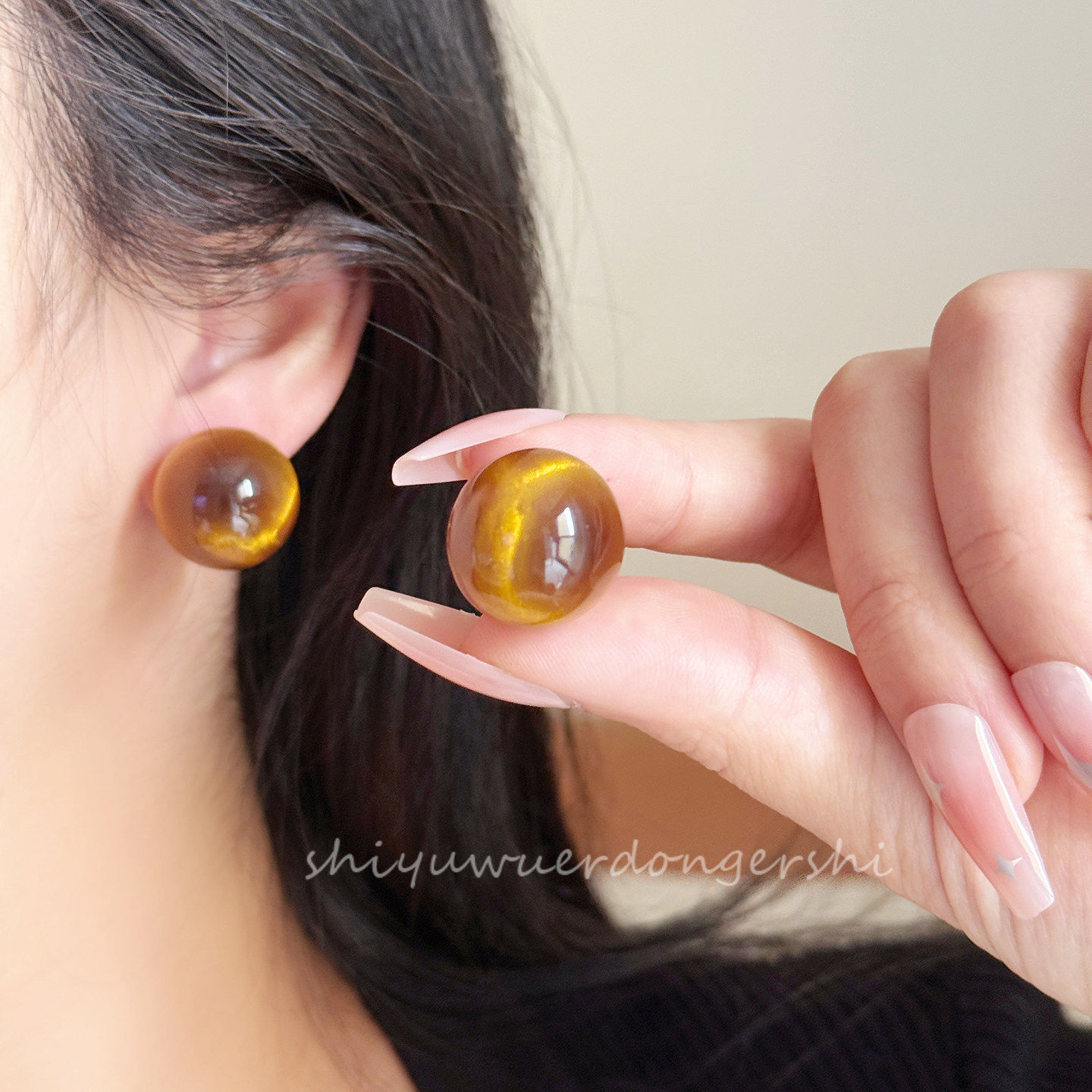 无耳洞小巧虎眼石耳夹蚊香盘复古美拉德几何耳钉简约爆款圆球耳饰,饰品/流行首饰/时尚饰品新,耳夹,淘宝优惠券,粉丝福利购,淘宝优惠卷
