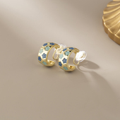 个性 气质高级感无耳洞蚊香盘耳夹女 独特星星耳圈耳钉耳环日韩时尚