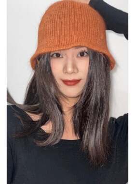 秋冬日系显白孔雀蓝显脸小盆帽