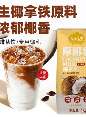 大地之椰厚椰乳生椰乳1L咖啡奶生打椰汁生椰拿铁咖生椰乳原材料