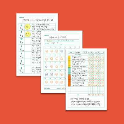 韩国oh,lolly day!好习惯打卡便签备忘记录册学习减肥记事周计划