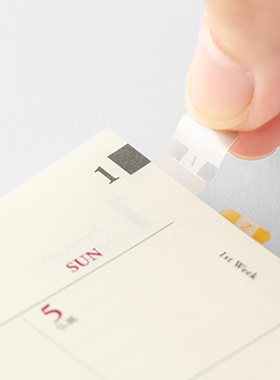 日本Midori进口索引标签贴纯色编号24色索引夹手帐文案