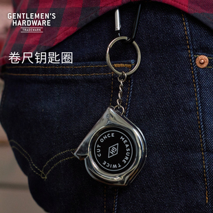 英国Gentlemen's Hardware卷尺钥匙扣迷你小型便携三米小卷尺挂饰