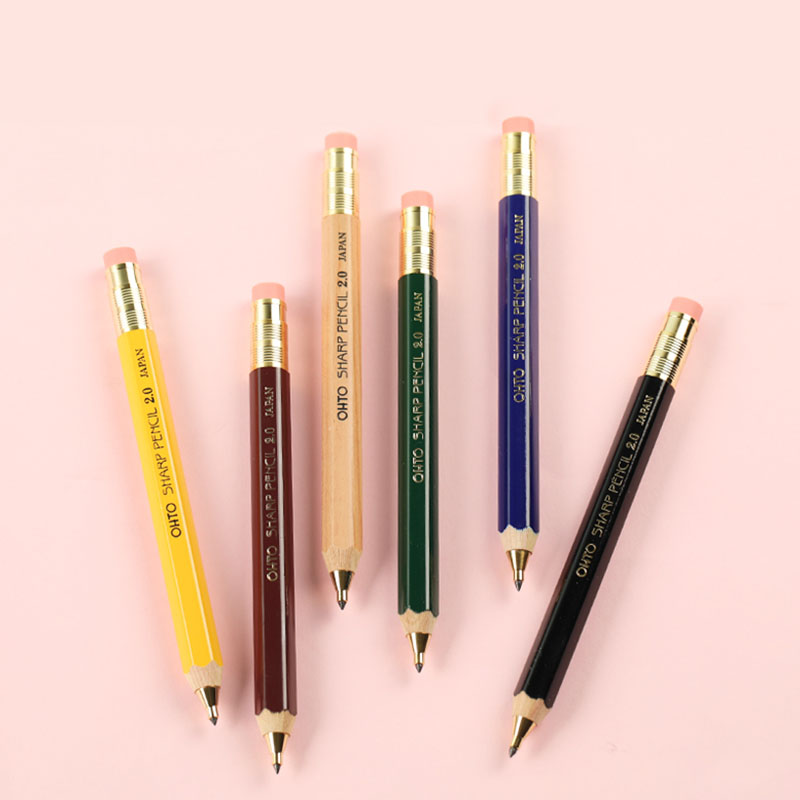 日本进口ohto乐多Sharp pencil木杆六角边自动铅笔2.0mm手账笔 文具电教/文化用品/商务用品 铅笔 原图主图