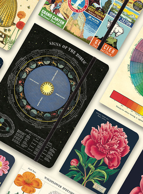 美国cavallini口袋横线本记事本美式复古天体方格大型小型笔记本