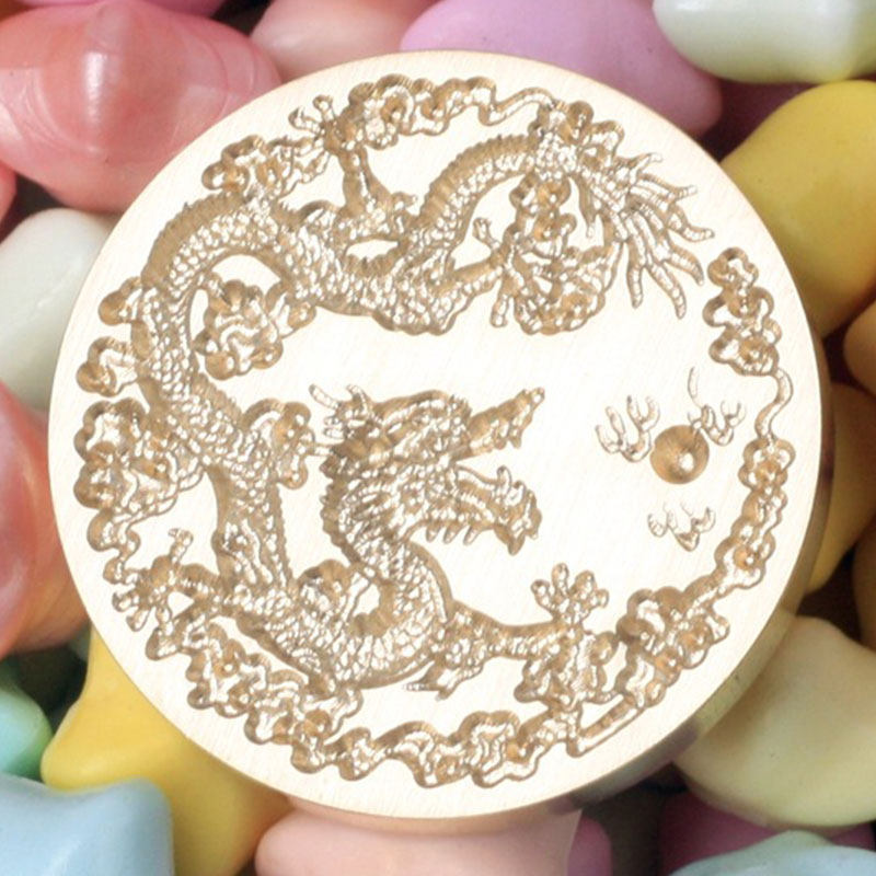 故宫文创中国龙火漆印章头铜章头铜头国画章生肖印火焰飞龙年图腾