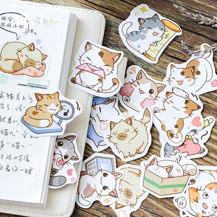 故宫的猫贴纸卡通咕卡手帐套装