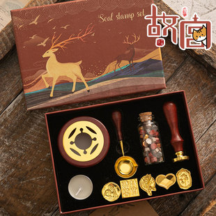 故宫文创古风火漆印章套装儿童章头咕卡书画铜章国风手帐婚庆蜡封
