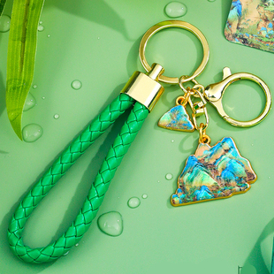 故宫文创千里江山钥匙扣挂件小饰品汽车环扣链圈环书包挂绳高级感