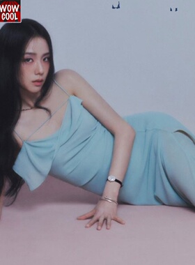 金智秀Jisoo同款吊带裙杂志封面弦子BLACKPINK连衣裙薄纱雪纺醋酸