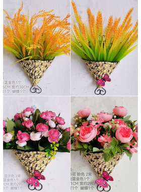 仿真花背景墙墙上套装墙面绢花