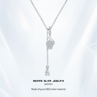 锁骨链女 s925项链纯银水滴铃兰花简约项链高品质夏日百搭气质时尚