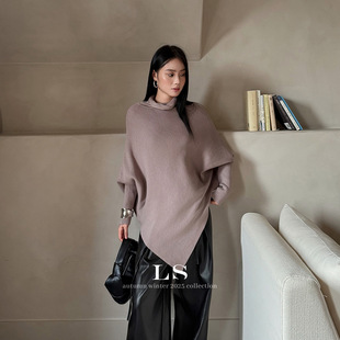 黑标极简大牌 牌 秋冬上新极简小众设计针织上衣女3020 LS新品