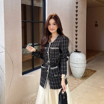LS 优雅小香风中长款外套女 广州十三行2026早春新品女装22971#