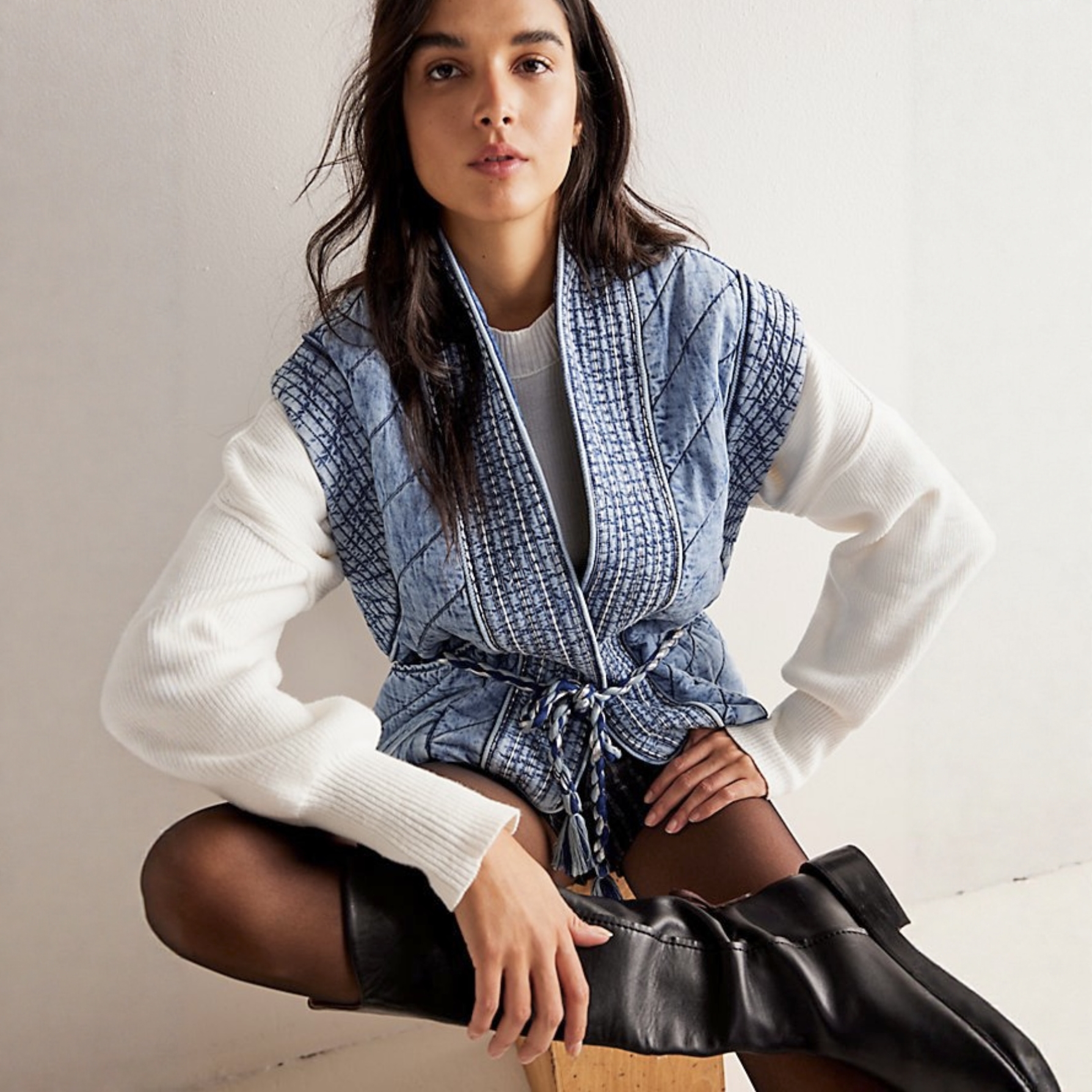 小俞家 aaron&ambe*家牛仔马夹宽松休闲百搭夹棉保暖秋冬外套