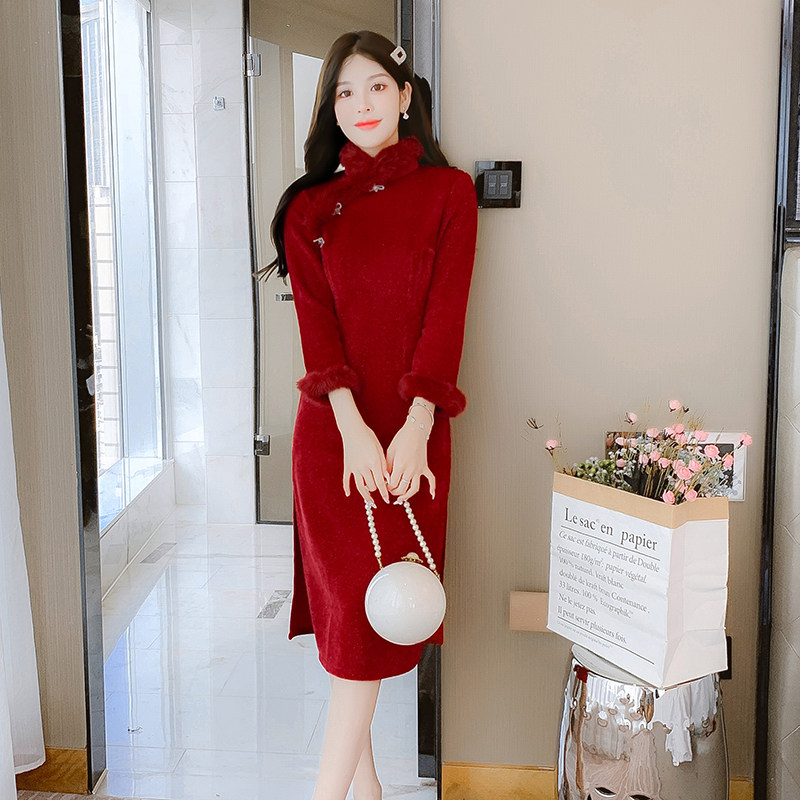 新中式国风喜庆改良旗袍敬酒服女