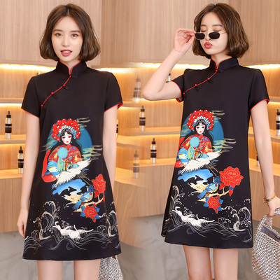 改良版宽松旗袍连衣裙