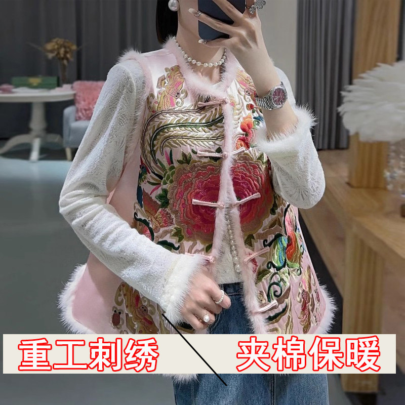 秋冬高级感重工刺绣高端马甲外套