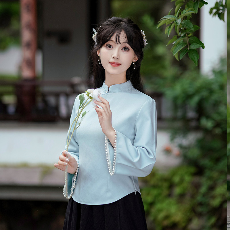 新中式修身减龄古风设计感上衣