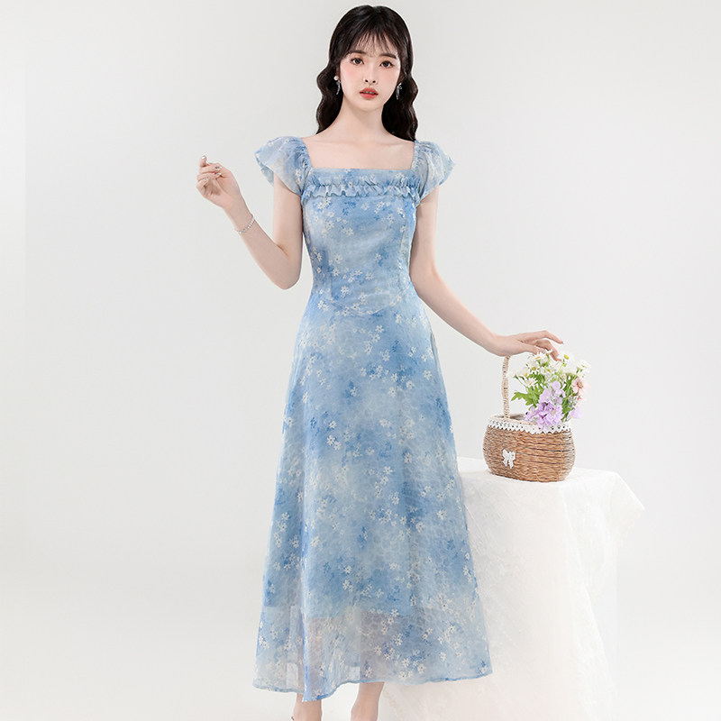 法式碎花仙女温柔风设计感连衣裙