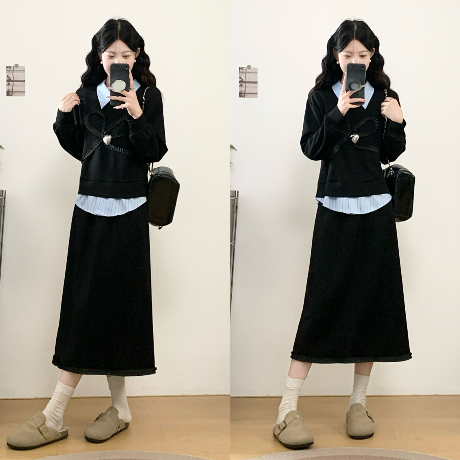 【赔本清仓】大码女装2026春季新款减龄显瘦卫衣+半身裙两件套