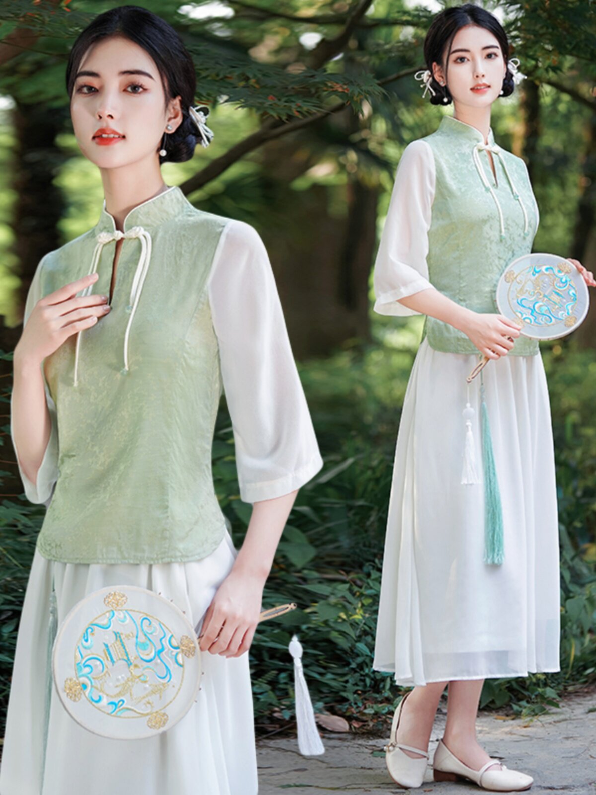 [8TH ANNIVERSARY STORE CELEBRATION] SUMMER NEW NEW CHINESE STAND-UP COLLAR SHORT CHEONGSAM TOP DAILY RETRO LITERATURE AND ART REPUBLIC OF CHINA