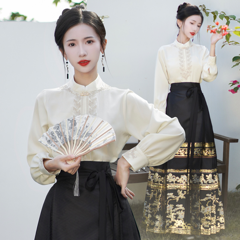 复古改良版开衫长袖衬衫新中式