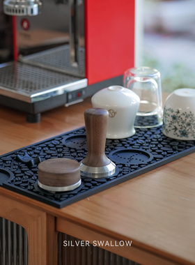 意式咖啡压粉垫手冲咖啡吧台沥水垫硅胶防滑大颗粒隔热垫杯子收纳