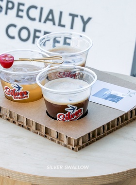 咖啡节蜂窝纸板托盘定制网红特调一次性杯托COMBO托盘展会定制